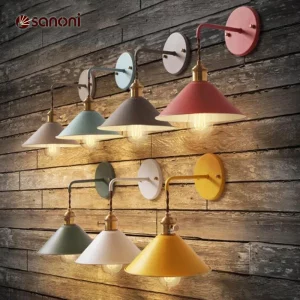 Applique murale industrielle colorée design moderne avec filament lumière chaleureuse salon chambre bureau déco