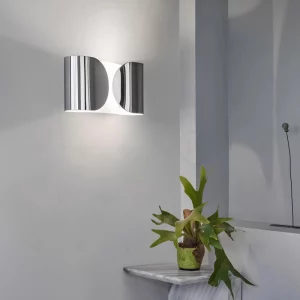 Applique murale métal chrome design moderne minimaliste éclairage LED ambiant pour couloir chambre salon cuisine Applique murale métal chrome design moderne minimaliste éclairage LED ambiant pour couloir chambre salon cuisine