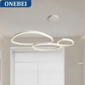 Suspension moderne en métal design épuré luminaire LED salle à manger living hall éclairage contemporain style nordique lumière douce économique élégant Suspension moderne en métal design épuré luminaire LED salle à manger living hall éclairage contemporain style nordique lumière douce économique élégant