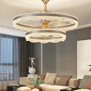 Plafonnier LED moderne ventilateur intégré doré style glam design épuré éclairage intérieur salon chambre rétroéclairage tri-couleurs télécopie commande Plafonnier LED moderne ventilateur intégré doré style glam design épuré éclairage intérieur salon chambre rétroéclairage tri-couleurs télécopie commande