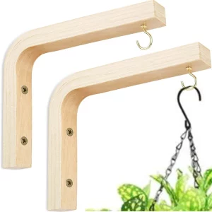 Support mural bois naturel design scandinave minimaliste pour plantes ou objets légers décoration intérieure extérieure salon cuisine