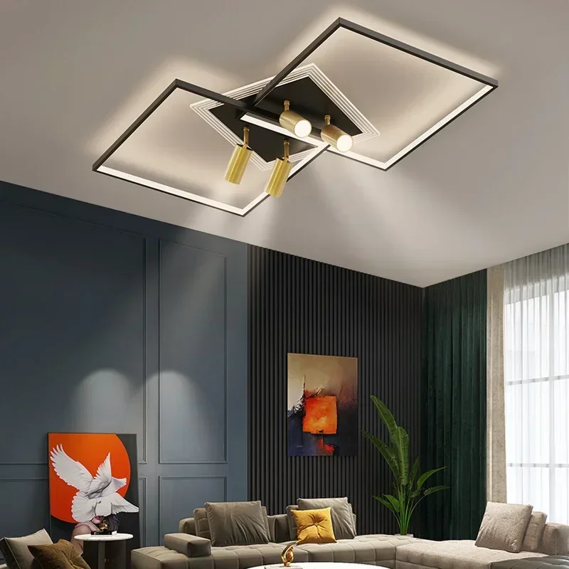 Plafonnier moderne design minimaliste luxe LED doré éclairage créatif salon chambre restaurant élégance industrielle