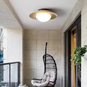 Plafonnier en pierre naturelle japon Wabi Sabi crème éclairage moderne design frais nouveau style maison chambre balcon porche décoration intérieure élégante