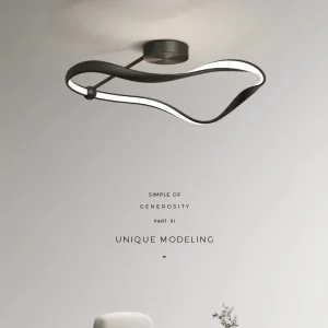 Plafonnier LED minimaliste nordique moderne  design scandinave intérieur épuré  lumière chaleureuse pour chambre  salon  salle à manger  bureau  économie d’énergie  élégance naturelle