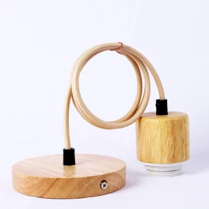 Suspension en bois E27 design scandinave moderne pour salon et chambre  éclairage chaleureux et durable