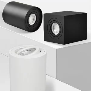 Plafonnier LED moderne design épuré aluminium noir et blanc 10cm éclairage intérieur cuisine salon bureau économique lumière chaleureuse installation facile