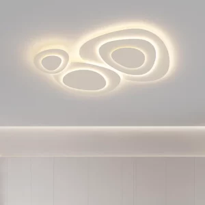 Plafonnier moderne minimaliste design organique acrylique LED éclairage doux salon chambre cuisine bureau décoration intérieure élégant économique