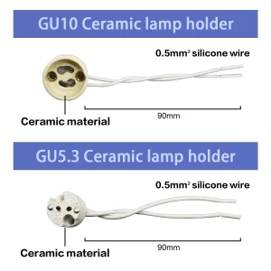 Douilles céramiques GU10 GU5.3  10 pièces  blanc cassé  fils silicone  résistance à la chaleur  montage facile  design minimaliste  éclairage sûr économique