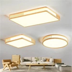 Plafonnier LED bois naturel design scandinave nordique moderne chambre salon éclairage chaleureux économique élégant Plafonnier LED bois naturel design scandinave nordique moderne chambre salon éclairage chaleureux économique élégant