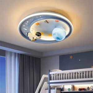 Plafonnier créatif lune astronaute lumière LED design moderne chambre enfant décoration intérieure éducative économique élégant