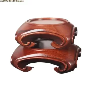 Support décoratif en bois naturel design asiatique classique  étagère pour plantes  vase ou plateau à café  décoration intérieure élégante