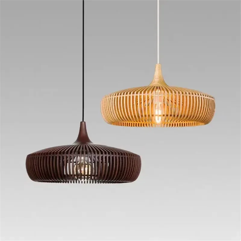 Suspension en bois design scandinave luminaire moderne éclairage chaleureux salle à manger salon chambre suspension LED ajourée lumière douce