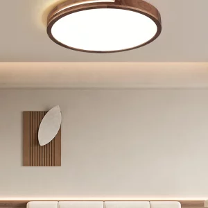 Plafonnier LED bois naturel design scandinave nordique moderne chambre salon éclairage chaleureux économique élégant