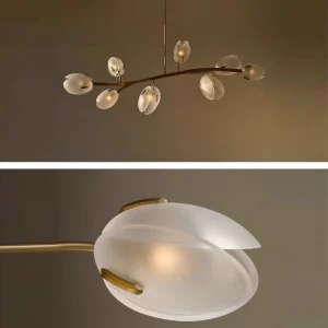 Suspension LED moderne design organique verre métal doré éclairage intérieur salle à manger salon luminaire naturel élégant Suspension LED moderne design organique verre métal doré éclairage intérieur salle à manger salon luminaire naturel élégant