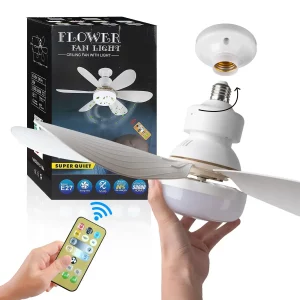 Plafonnier ventilateur LED bois naturel design moderne fonctionnel éclairage chaleureux économie d’énergie télécommande salon chambre bureau