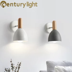Applique murale bois naturel design nordique moderne  éclairage chaleureux pour salon chambre cuisine bureau  luminaire décoratif en métal et bois clair