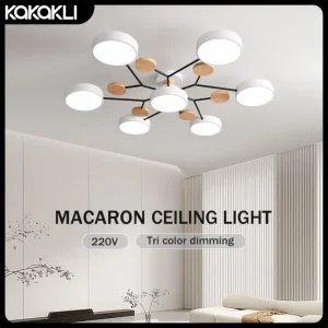Plafonnier LED bois naturel design scandinave nordique moderne chambre salon éclairage chaleureux économique élégant