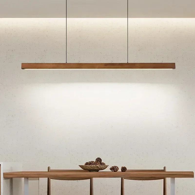 Suspension LED bois naturel design nordique moderne éclairage chaleureux salon cuisine salle à manger