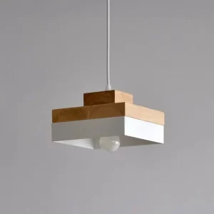 Suspension en bois massif design minimaliste éclairage moderne salle à manger salon bureau lumière chaleureuse élégance naturelle