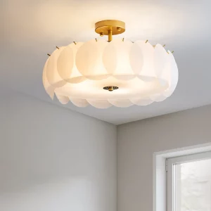 Plafonnier moderne design sophistiqué verre plafond lustre lumière douce chambre salon éclairage élégant economique chaleureux