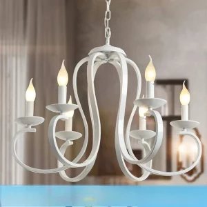 Lustre Vintage en Métal 6 Lumières Design Classique Éclairage Chaleureux pour Salon Salle à Manger Décoration Intérieure Élégante