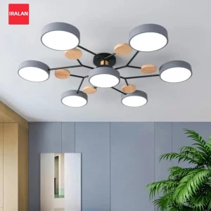 Plafonnier LED bois naturel design scandinave nordique moderne chambre salon éclairage chaleureux économique élégant