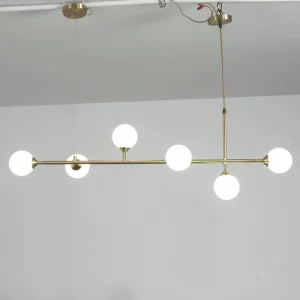 Plafonnier LED Design Moderne Suspension Verre Métal Éclairage Diffus Épuré Salon Salle à Manger Économique Élégant