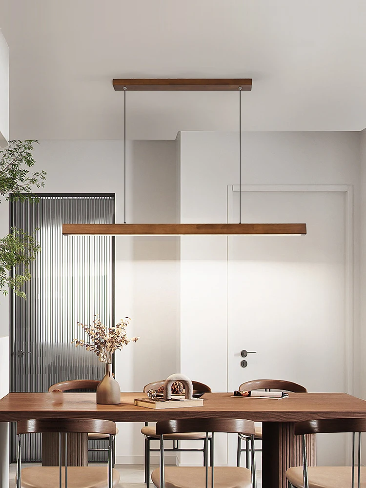 Suspension bois LED design scandinave moderne table cuisine salle à manger éclairage chaleureux économique style nordique luminaire bois naturel