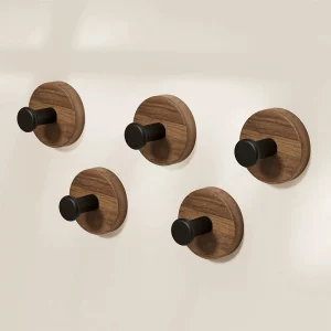 Crochets muraux en bois naturel design minimaliste éco-friendly salle de bain cuisine non-slip multipurpose déco intérieure Crochets muraux en bois naturel design minimaliste éco-friendly salle de bain cuisine non-slip multipurpose déco intérieure
