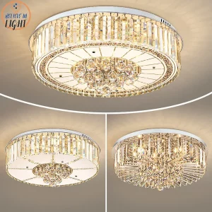 Plafonnier LED en cristal doré design luxueux éclairage intérieur luminaire décoratif salon chambre salle à manger éclairage moderne économique Plafonnier LED en cristal doré design luxueux éclairage intérieur luminaire décoratif salon chambre salle à manger éclairage moderne économique