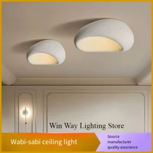 Plafonnier LED Wabi-Sabi crème design minimaliste naturel chambre salon éclairage doux économique élégant