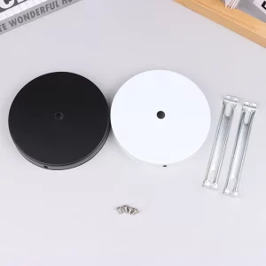 Base de fixation plafonnier métal design moderne minimaliste 12cm noir blanc outils bricolage luminaire suspension intérieur élégant sécuritaire Base de fixation plafonnier métal design moderne minimaliste 12cm noir blanc outils bricolage luminaire suspension intérieur élégant sécuritaire