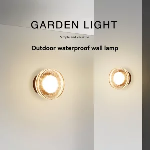 Applique murale moderne verre et métal extérieure LED éclairage jardin porche style élégant lumière durable