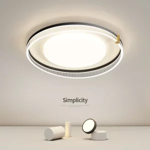 Plafonnier LED bois naturel design scandinave nordique moderne chambre salon éclairage chaleureux économique élégant