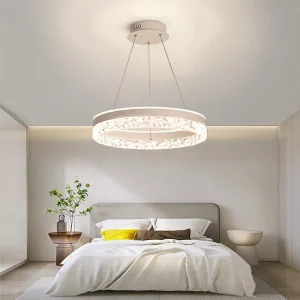 Suspension LED moderne en métal et verre design minimaliste éclairage intérieur salon chambre salle à manger lumière uniforme élégante économique Suspension LED moderne en métal et verre design minimaliste éclairage intérieur salon chambre salle à manger lumière uniforme élégante économique