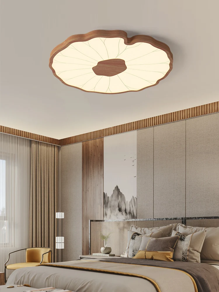 Plafonnier LED bois naturel design scandinave nordique moderne chambre salon éclairage chaleureux économique élégant