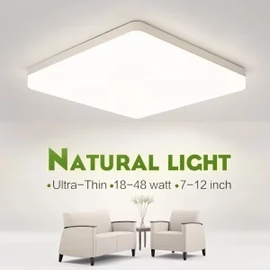 Plafonnier LED Carré Design Moderne Éclairage Chaleureux Naturel Salon Chambre Bureau Économique Élégant Installation Facile