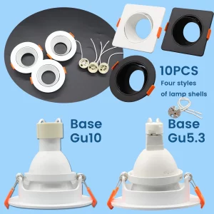Plafonnier réglable modulaire 10 pièces inserts blanc/noir bases GU10/GU5.3 support céramique design moderne kit lumière intérieure flexible idéal pour salon cuisine bureau Plafonnier réglable modulaire 10 pièces inserts blanc/noir bases GU10/GU5.3 support céramique design moderne kit lumière intérieure flexible idéal pour salon cuisine bureau