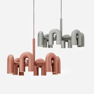 Suspension métal design moderne artistique U-shape luminaire décoratif intérieur extérieur orange gris clair Suspension métal design moderne artistique U-shape luminaire décoratif intérieur extérieur orange gris clair
