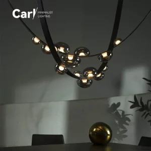Plafonnier suspension verre métal design moderne minimaliste lumière chaleureuse salon restaurant bar éclairage contemporain élégant Plafonnier suspension verre métal design moderne minimaliste lumière chaleureuse salon restaurant bar éclairage contemporain élégant