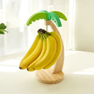Porte-bananes en bois naturel design tropical déco cuisine salle à manger pratique et original Porte-bananes en bois naturel design tropical déco cuisine salle à manger pratique et original