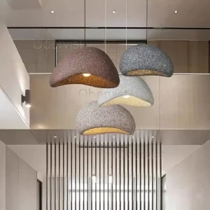 Suspension LED moderne design organique lumière chaleureuse salle à manger salon éclairage contemporain matériaux naturels artisanal élégance Suspension LED moderne design organique lumière chaleureuse salle à manger salon éclairage contemporain matériaux naturels artisanal élégance