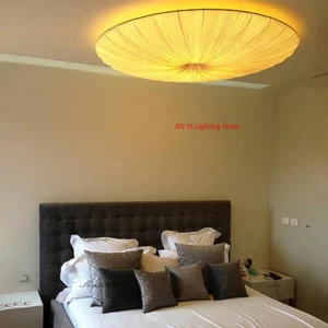Plafonnier LED tissu froissé design moderne minimaliste chambre salon éclairage doux économique élégant Plafonnier LED tissu froissé design moderne minimaliste chambre salon éclairage doux économique élégant