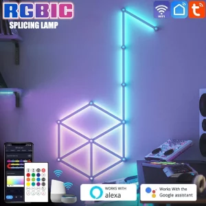 Applique Murale LED RGB Design Moderne Wi-Fi Contrôle Mobile Éclairage Ambiance Économique Élégant Chambre Salle Jeux Applique Murale LED RGB Design Moderne Wi-Fi Contrôle Mobile Éclairage Ambiance Économique Élégant Chambre Salle Jeux