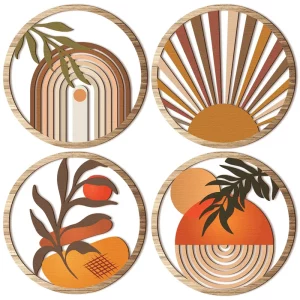 Décorations murales en bois art bohème style moderne minimalistique pour salon chambre bureau