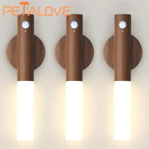 Applique murale LED bois naturel design moderne style scandinave éclairage veilleuse capteur de mouvement économique élégant chambre escalier Applique murale LED bois naturel design moderne style scandinave éclairage veilleuse capteur de mouvement économique élégant chambre escalier