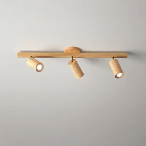 Plafonnier LED bois naturel design scandinave nordique moderne éclairage chaleureux salon chambre cuisine économique élégant