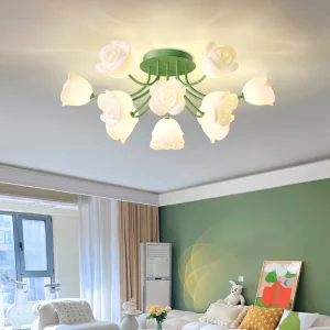 Plafonnier nordique romantique en forme de rose  design scandinave  lumière douce  salon  chambre  hall  éclairage décoratif  style minimaliste