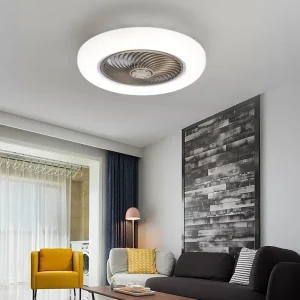 Plafonnier LED en bois naturel design moderne nordique lumière chaleureuse ventilateur intégré éclairage économique salon chambre