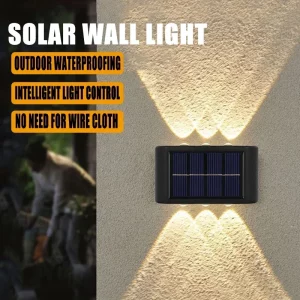 Applique murale solaire LED extérieure étanche éclairage clôture jardin porche patio lumière nocturne automatique design moderne économie d’énergie durabilité Applique murale solaire LED extérieure étanche éclairage clôture jardin porche patio lumière nocturne automatique design moderne économie d’énergie durabilité